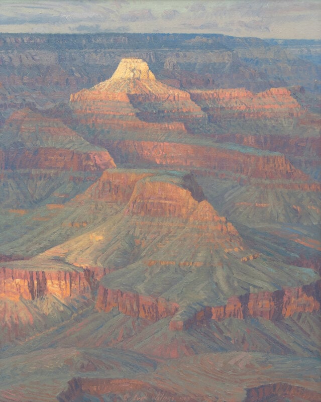 Curt Walters (American, b. 1950) Maricopa Point - Last Light, 1985: Curt Walters (American, b. 1950) Maricopa Point - Last Light , 1985 oil on canvas signed Curt Walters and dated (lower edge) 20 x 16 inches This lot is located in Denver. Offere