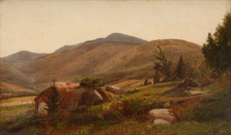 William Hart (American, 1823-1894) Landscape: William Hart (American, 1823-1894) Landscape oil on canvas signed Will Hart (lower right) 11 5/8 x 19 1/8 inches This lot is located in Denver. Size 11 5/
