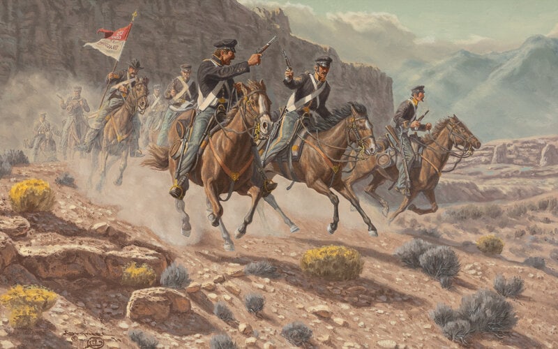 Joe Grandee
(American, b. 1929)
Charge To The Sound Of Gunfire, 1974 (1 of 3)