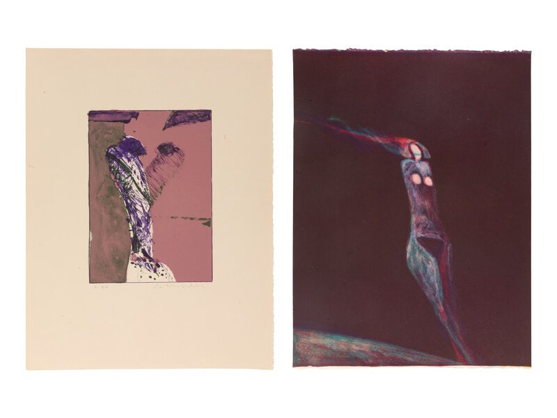 Fritz Scholder
(Luiseño, 1937-2005)
Two Works: Mystery Woman at Night, Color Printer's Proof; M (1 of 3)
