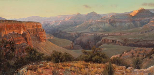 Gordon Brown (American, b. 1962) Horseshoe Mesa, 1991: Gordon Brown (American, b. 1962) Horseshoe Mesa , 1991 oil on canvas signed Gordon Brown and dated (lower right); titled (verso) 17 x 34 inches This lot is located in Denver. Pr