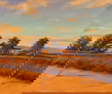 William Berra (American, b. 1952) The Blue Roof, 2007: William Berra (American, b. 1952) The Blue Roof , 2007 oil on canvas signed, titled, and dated (verso) 20 x 24 inches This lot is located in Scottsdale. Size 20 x 2
