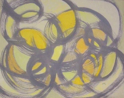 EMLEN ETTING: EMLEN ETTING (American 1905-1993) 'CONVERGENCES' signed, inscrbied with title verso, watercolor on paper 18 1/2 x 22 1/4 in. and another by the same hand (2).