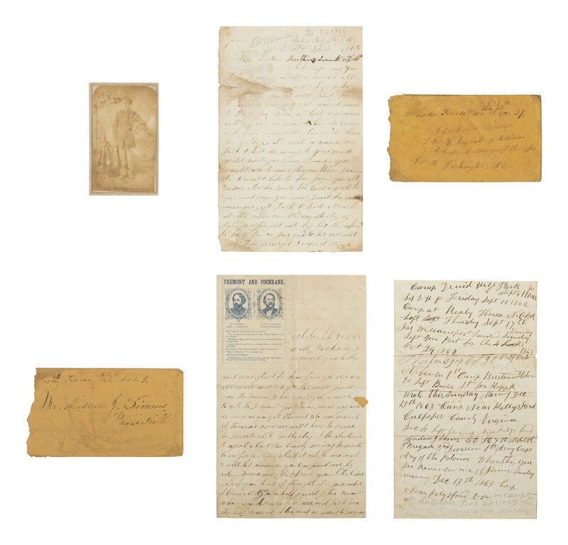 [CIVIL WAR]. Small archive associated with Andrew J. Sims, 7th Maryland Volunteers, Co. H. (1 of 3)