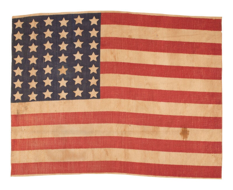 [FLAGS]. 42-star American parade flag. Ca 1889-1890.  (1 of 2)
