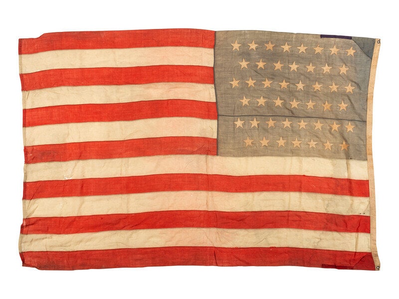 [FLAGS]. 45-star American flag. Ca 1896-1908. (1 of 2)