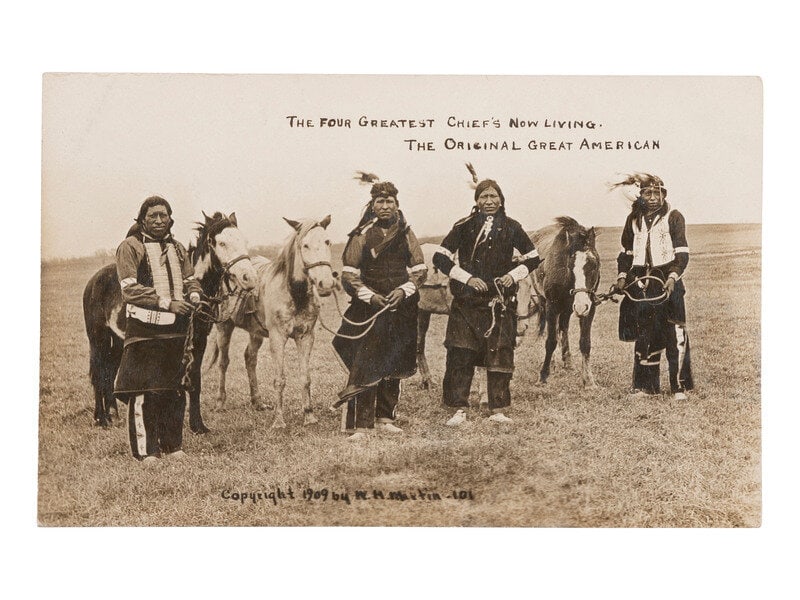[NATIVE AMERICANS]. A group of 39 RPPCs of Native American subjects, incl. Geronimo.  (1 of 4)