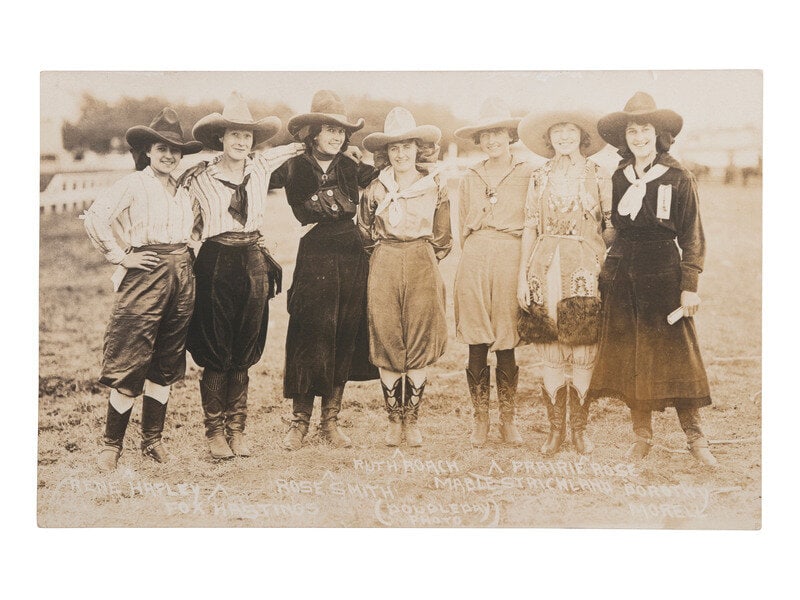 [WESTERN AMERICANA]. A group of 41 RPPCs of rodeos, cowboys, and cowgirls.  (1 of 5)
