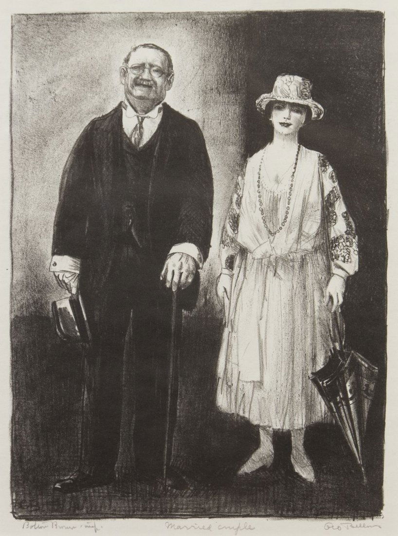 George Wesley Bellows, (American, 1882-1925), Marr: George Wesley Bellows (American, 1882-1925) Married Couple lithograph signed Geo. Bellows and titled (lower right) 9 3/4 x 7 1/4 inches.