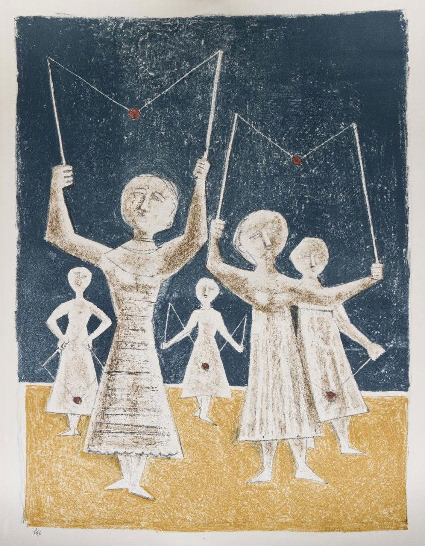 Massimo Campigli, (Italian, 1895-1971), Il Diabol: Massimo Campigli (Italian, 1895-1971) Il Diabolo, 1954 lithograph edition 47/95, signed Campigli and dated (lower right) 25 x 17 inches.