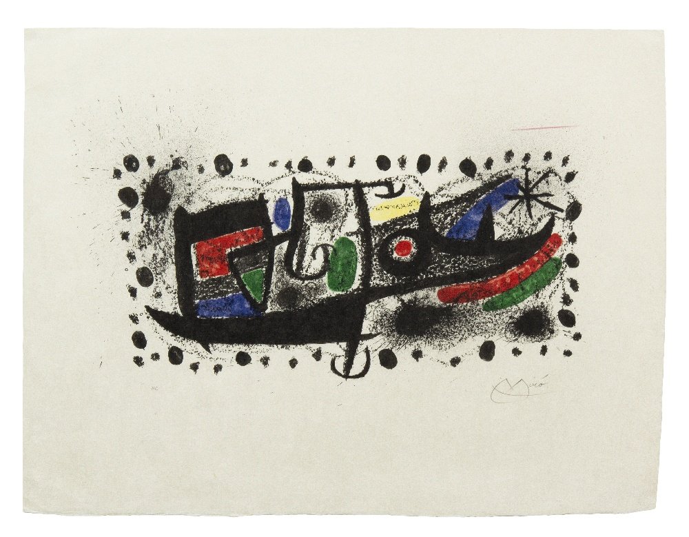 Joan Miro, (Spanish, 1893-1983), Katalonien: Joan Miro (Spanish, 1893-1983) Katalonien lithograph edition HC, signed Miro (lower right) 12 x 23 inches.