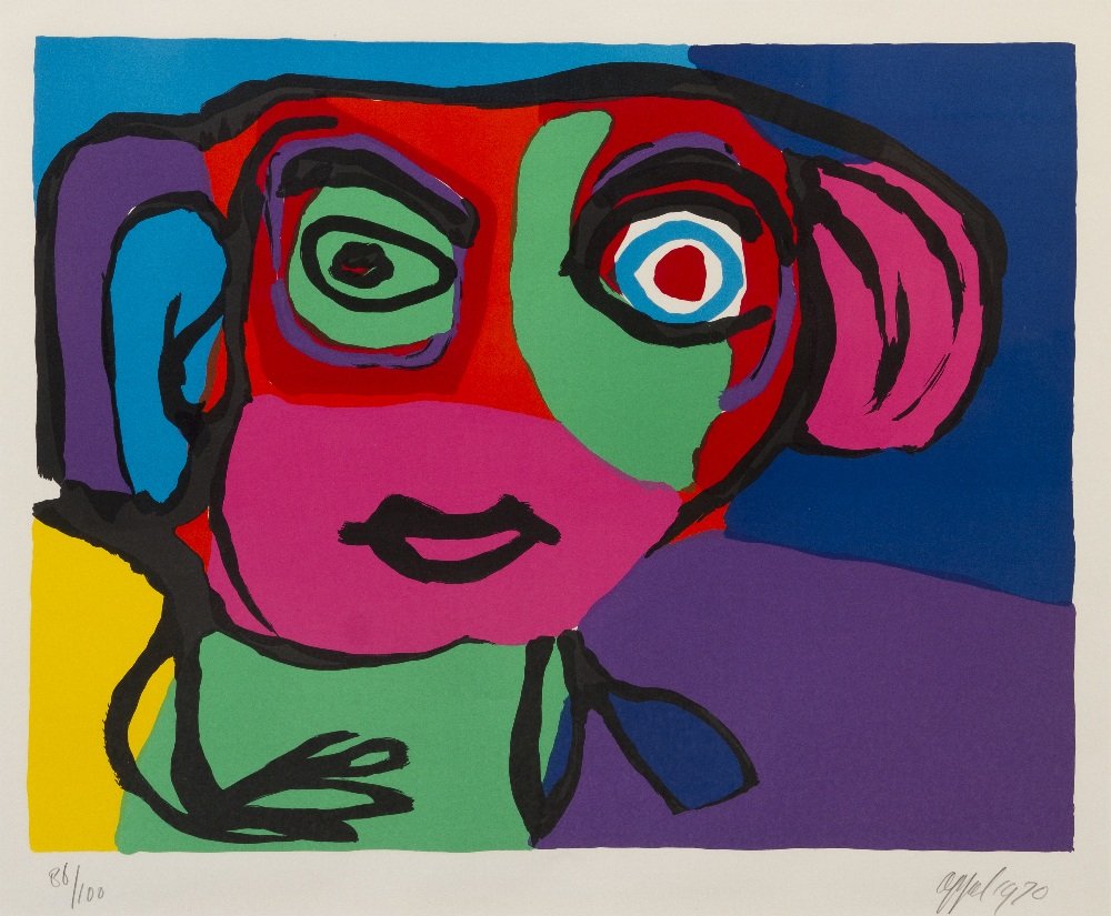 Karel Appel, (Dutch, 1921-2006), Little Smiles, 1: Karel Appel (Dutch, 1921-2006) Little Smiles, 1970 silkscreen edition 86/100, signed Appel and dated (lower right) 20 x 26 inches.