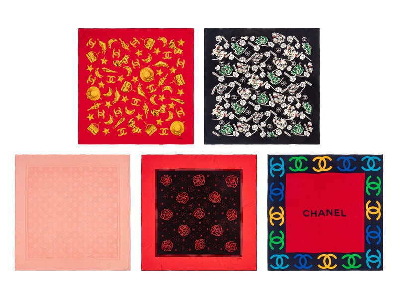 Five Chanel Silk Scarves (1 of 6)