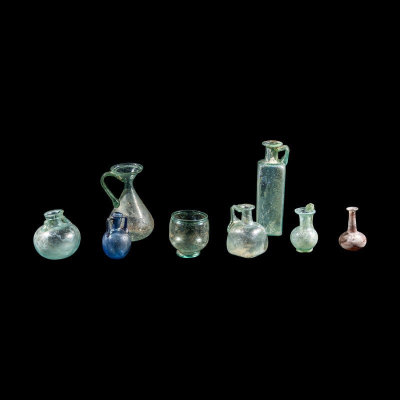 Eight Roman Glass Vessels (1 of 3)