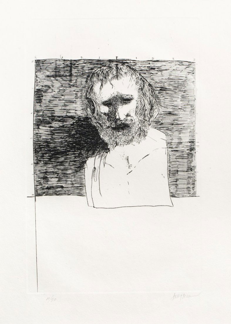 Leonard Baskin, (American, 1922-2000), A Collectio: Leonard Baskin (American, 1922-2000) A Collection of Three Etchings editions of 90, signed Baskin (lower right) Largest: 11 3/8 x 8 1/4 inches.