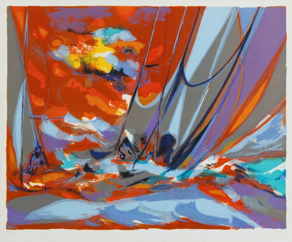 Marcel Mouly, (French, 1918-2008), Abstract Compos: Marcel Mouly (French, 1918-2008) Abstract Composition lithograph edition 22/250, signed M. Mouly (lower right) 19 1/4 x 25 inches.