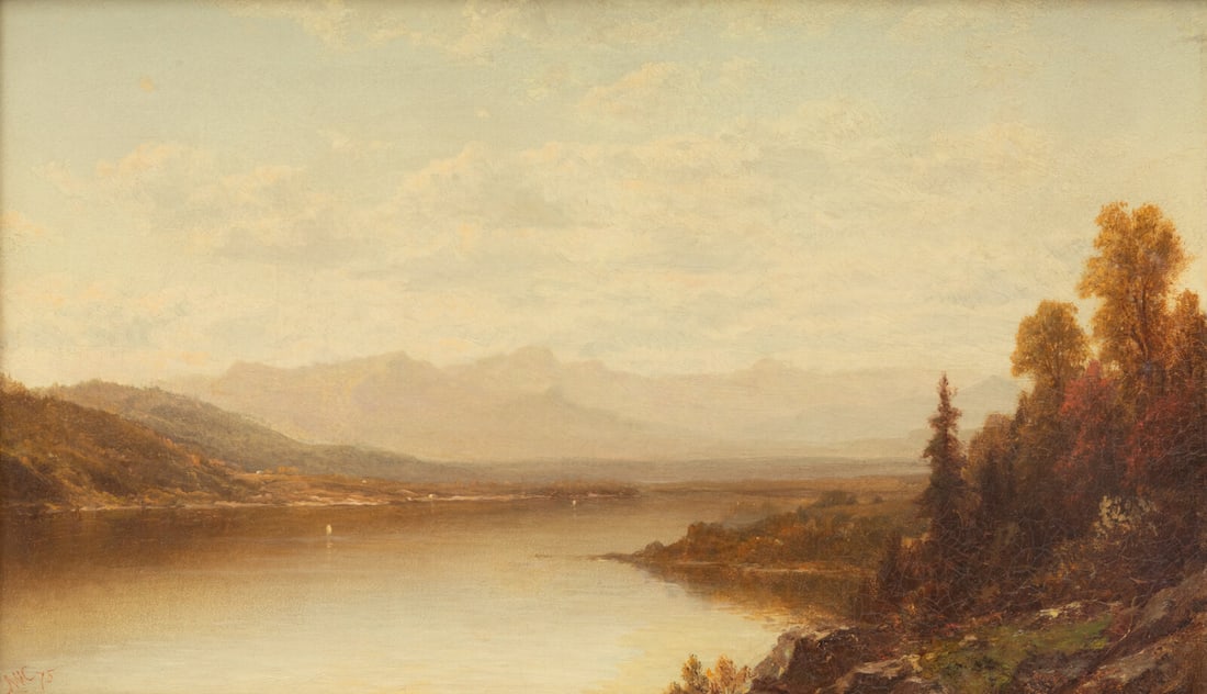 John William Casilear (American, 1811-1893) Twilight, 1875: John William Casilear (American, 1811-1893) Twilight, 1875 oil on canvas signed with initials JWC and dated (lower right) 12 x 20 in. Property from a Private Southwestern Collection.