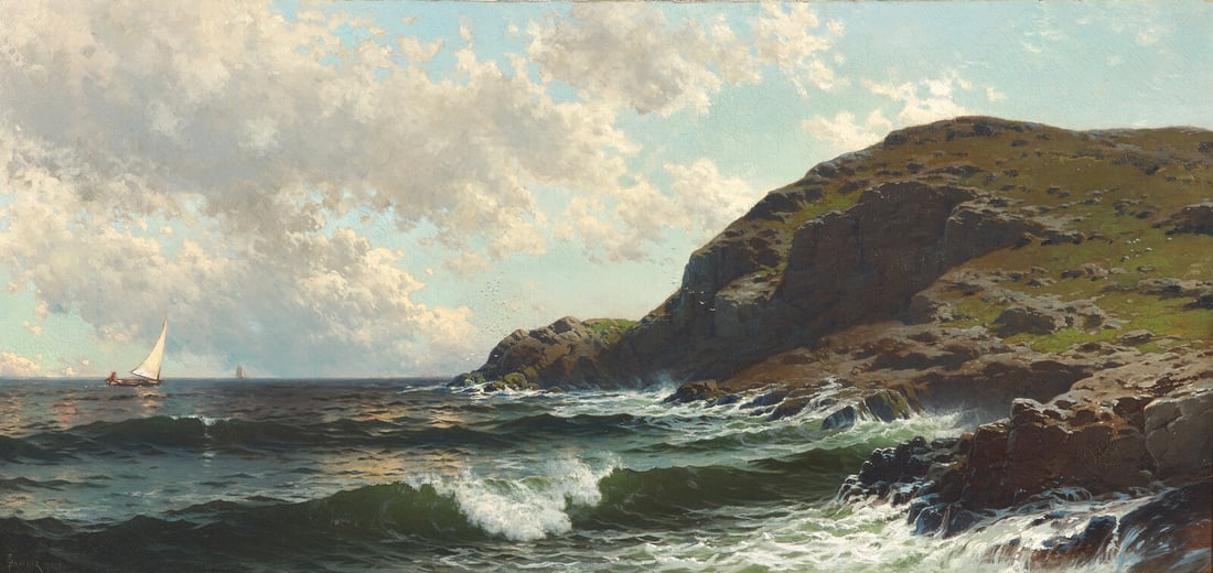 Alfred Thompson Bricher (American, 1837-1908) Monhegan Cliff, Maine, c. 1896 (1 of 3)