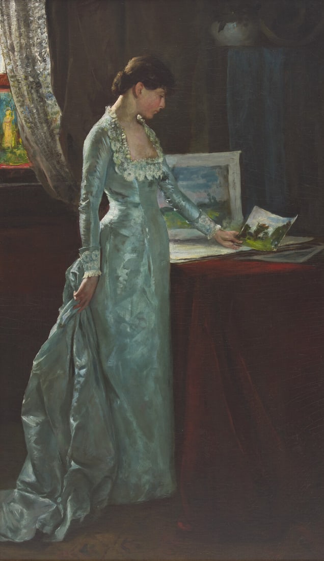 Frederick Warren Freer (American, 1849-1908) Choosing a Study (1 of 1)