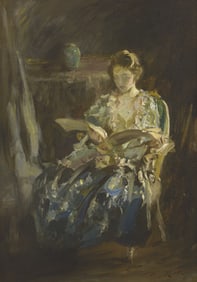 Irving Ramsey Wiles (American, 1861-1948) Girl Reading