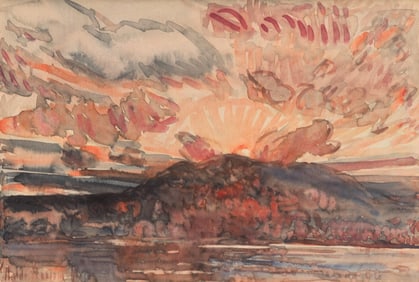 Childe Hassam (American, 1859-1935) Sunset, Little Hill, c. 1916-1917