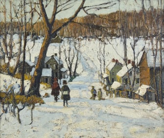 Walter Emerson Baum (American, 1884-1956) Village in Winter, 1928
