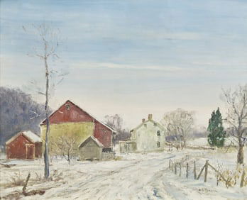 Walter Emerson Baum (American, 1884-1956) Winter Farm