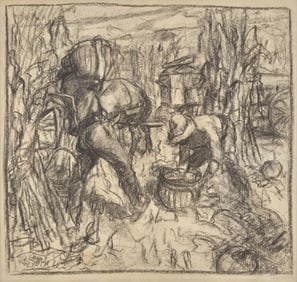 N. C. Wyeth (American, 1882-1945) Untitled (Farm Scene), c. 1938-42