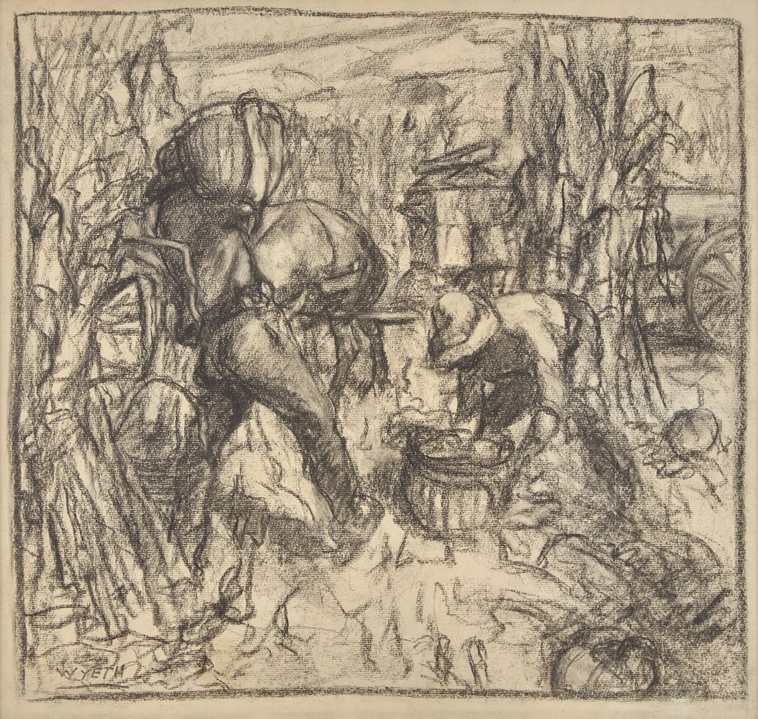 N. C. Wyeth  (American, 1882-1945) Untitled (Farm Scene), c. 1938-42 (1 of 3)