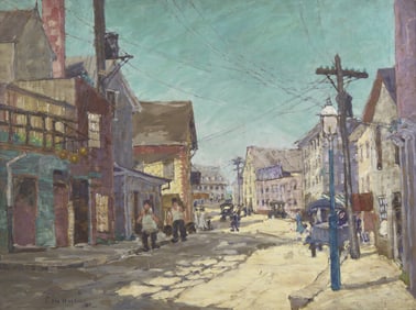 Paulette Van Roekens (American, 1895-1988) Old Whaling Wharf, Newport, Rhode Island, 1921