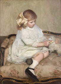 Lilla Cabot Perry (American, 1848-1933) Young Girl with Lamb, 1912