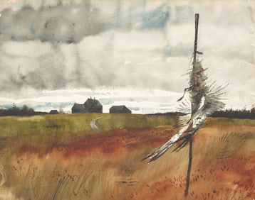 Jamie Wyeth (American, b. 1946) Blueberry Fields, Olson House (Cushing, Maine), 1964