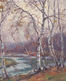 Emile Albert Gruppe (American, 1896-1978) Birches by the Stream