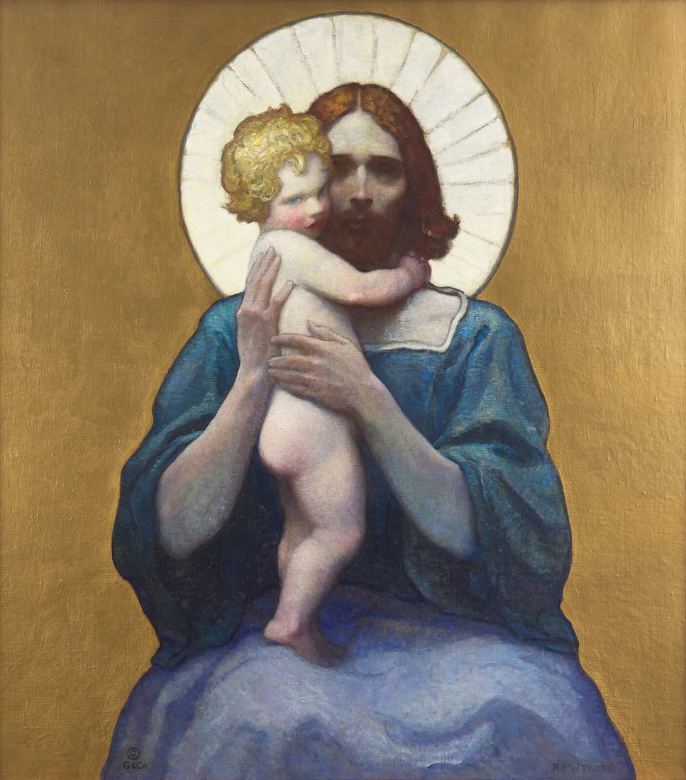 N. C. Wyeth (American, 1882-1945) Suffer the Little Children to Come Unto Me, c. 1920 (1 of 3)