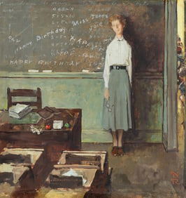 Norman Rockwell (American, 1894-1978) Study for Happy Birthday Miss Jones