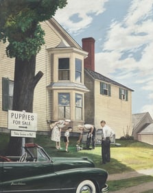 Stevan Dohanos (American, 1907-1995) Puppies for Sale (Saturday Evening Post Cover), 1950