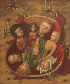 Philip Campbell Curtis (American, 1907-2000) Basket of Dolls, c. 1965