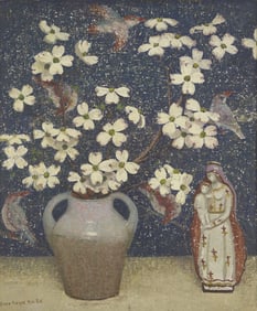 Emma Fordyce MacRae (American, 1887-1974) Dogwood with Blue Madonna, 1946