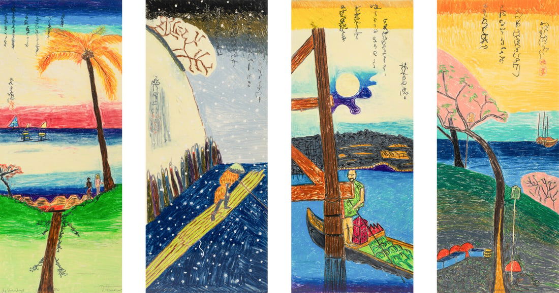 Rafael Ferrer (Puerto Rican, b. 1933) Cuatro estaciones del año (de Hiroschige), 1993 (four (1 of 11)