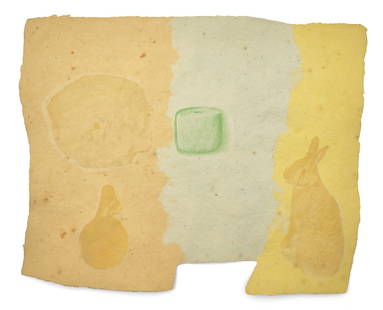 Robert Rauschenberg (American, 1925–2008) Roan (from Pages and Fuses), 1974: Robert Rauschenberg (American, 1925–2008) Roan (from Pages and Fuses), 1974 handmade paper, pigment, and screenprinted tissue laminated to paper pulp signed, dated, and numbered 27/36 in pencil,