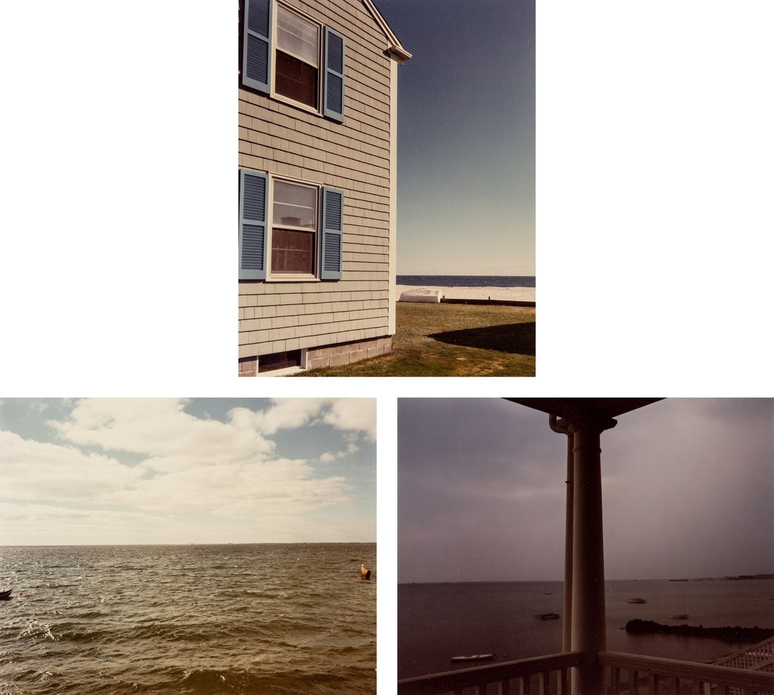 Joel Meyerowitz (American, b. 1938) Provincetown; Bay/Sky, Provincetown; and Porch, Provincetown: Joel Meyerowitz (American, b. 1938) Provincetown; Bay/Sky, Provincetown; and Porch, Provincetown (three works), 1975-1977; printed 1976-1979 chromogenic prints Framed: 15 1/4 x 13 1/4 (or the reverse)