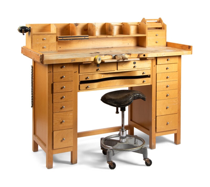 Jesse Monongya's Primary Personal Work Bench and Stool (1 of 2)