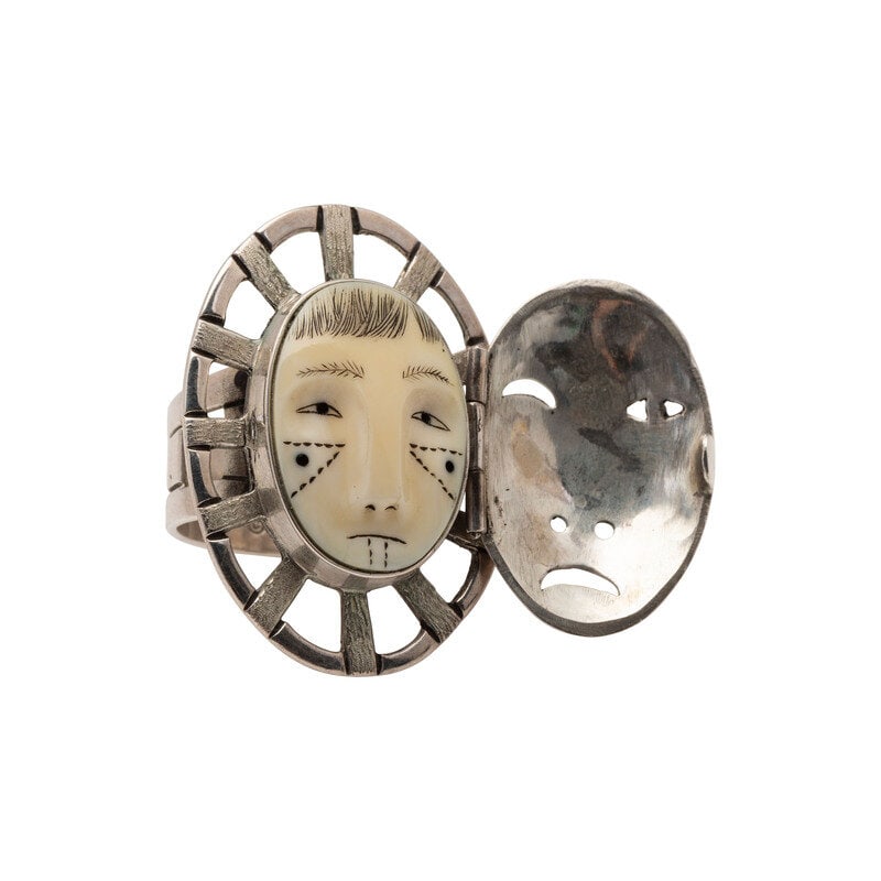 Denise Wallace
(Chugach-Sugpiaq, b. 1957)
Sterling Silver Maskette Ring (1 of 3)