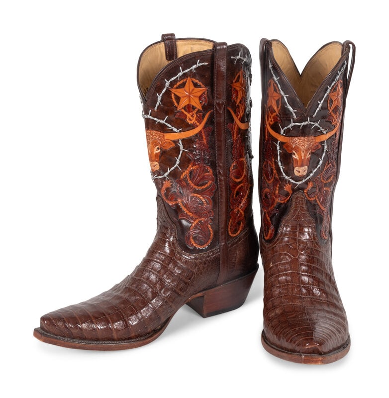 Lucchese Brown Caiman Boots  (1 of 3)