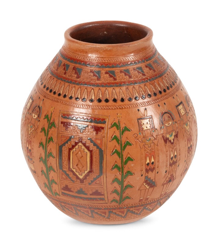 Kenneth and Irene White
(Diné, 20th century)
Polychrome Pottery Jar  (1 of 4)