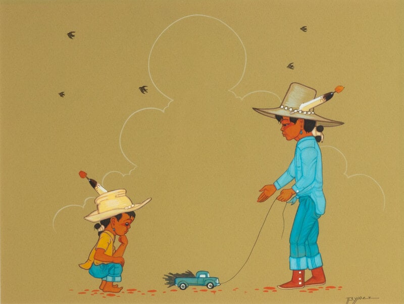 Beatien Yazz
(Diné, 1928-2012)
untitled, Boys and a Truck AND a Boy with Chipmunks (1 of 8)