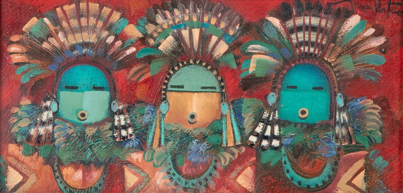 Tony Abeyta
(Diné, b. 1965)
untitled, Three Kachinas (1 of 2)
