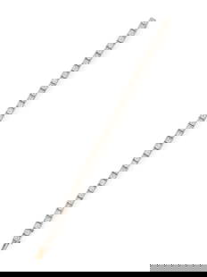 DREICER & CO., PLATINUM AND DIAMOND BRACELET: DREICER & CO., PLATINUM AND DIAMOND BRACELET Set with old European cut diamonds weighing approximately 4.50 carats total. Mounted in platinum. 6 7/8 inches long. Stamp: DREICER & CO. Gross weight: 15.
