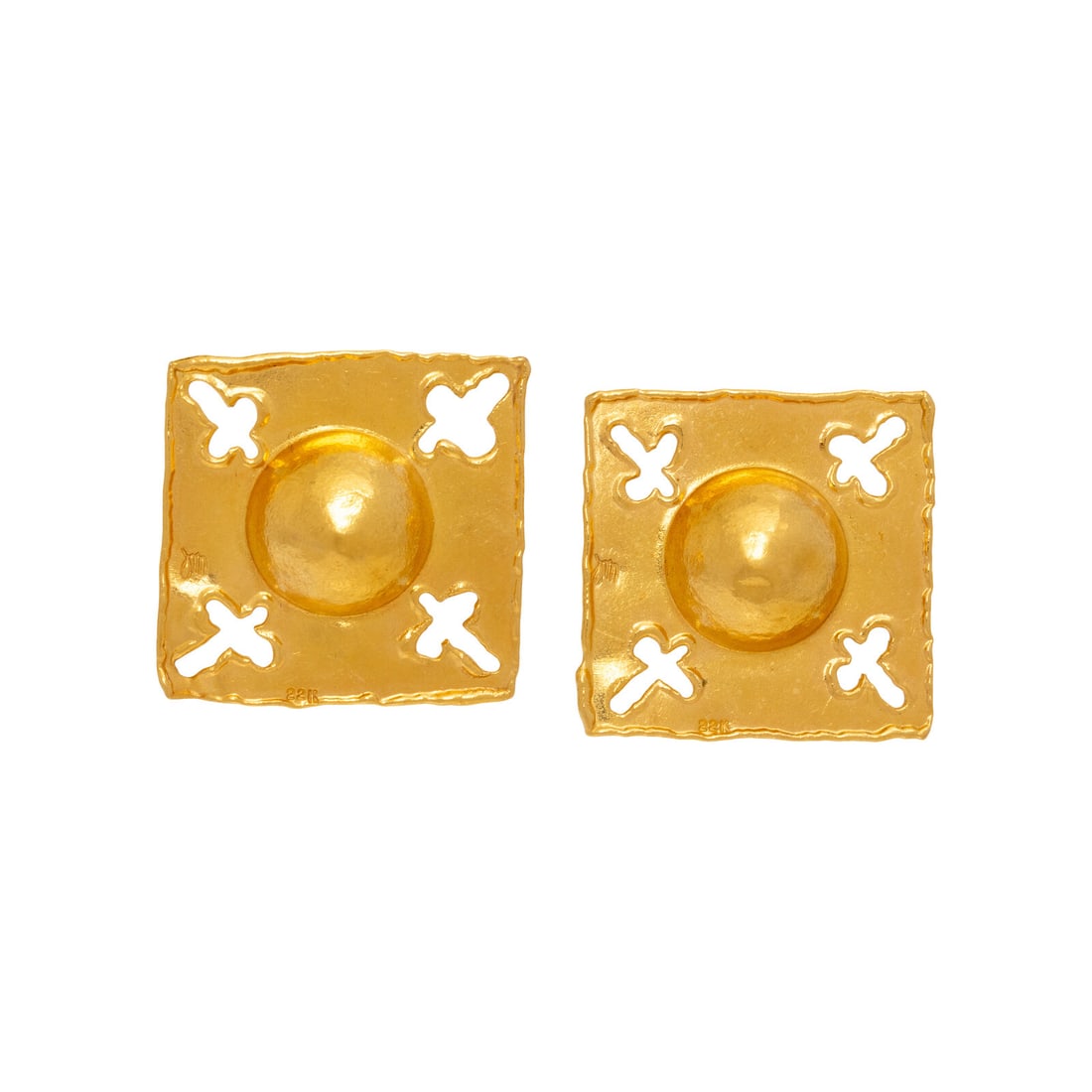 JEAN MAHIE, HIGH KARAT GOLD CLIP EARRINGS (1 of 2)