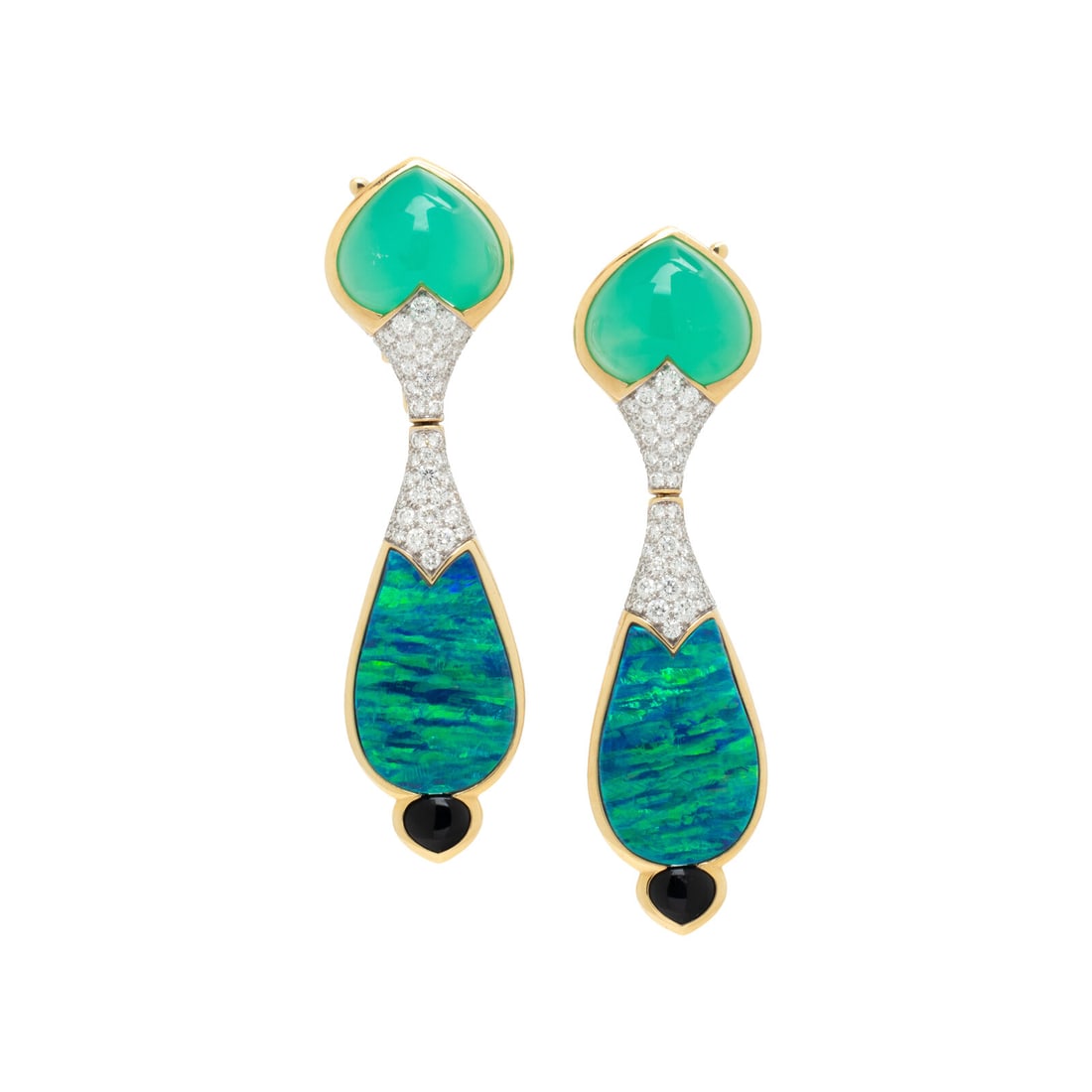 MARINA B., BLACK OPAL, DIAMOND AND MULTIGEM 'FAUNA' EARRINGS (1 of 2)
